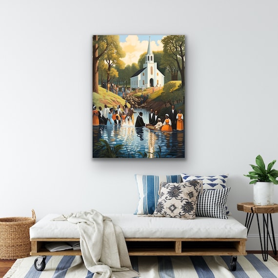 Black Church Wall Art | "Down To The Water" | Poster or Canvas Print