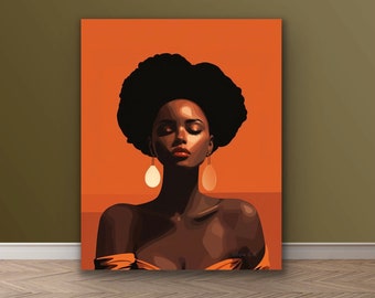 Black Art Print | African American Art | Canvas Wall Art | Black Woman Wall Art | Peace of Mind
