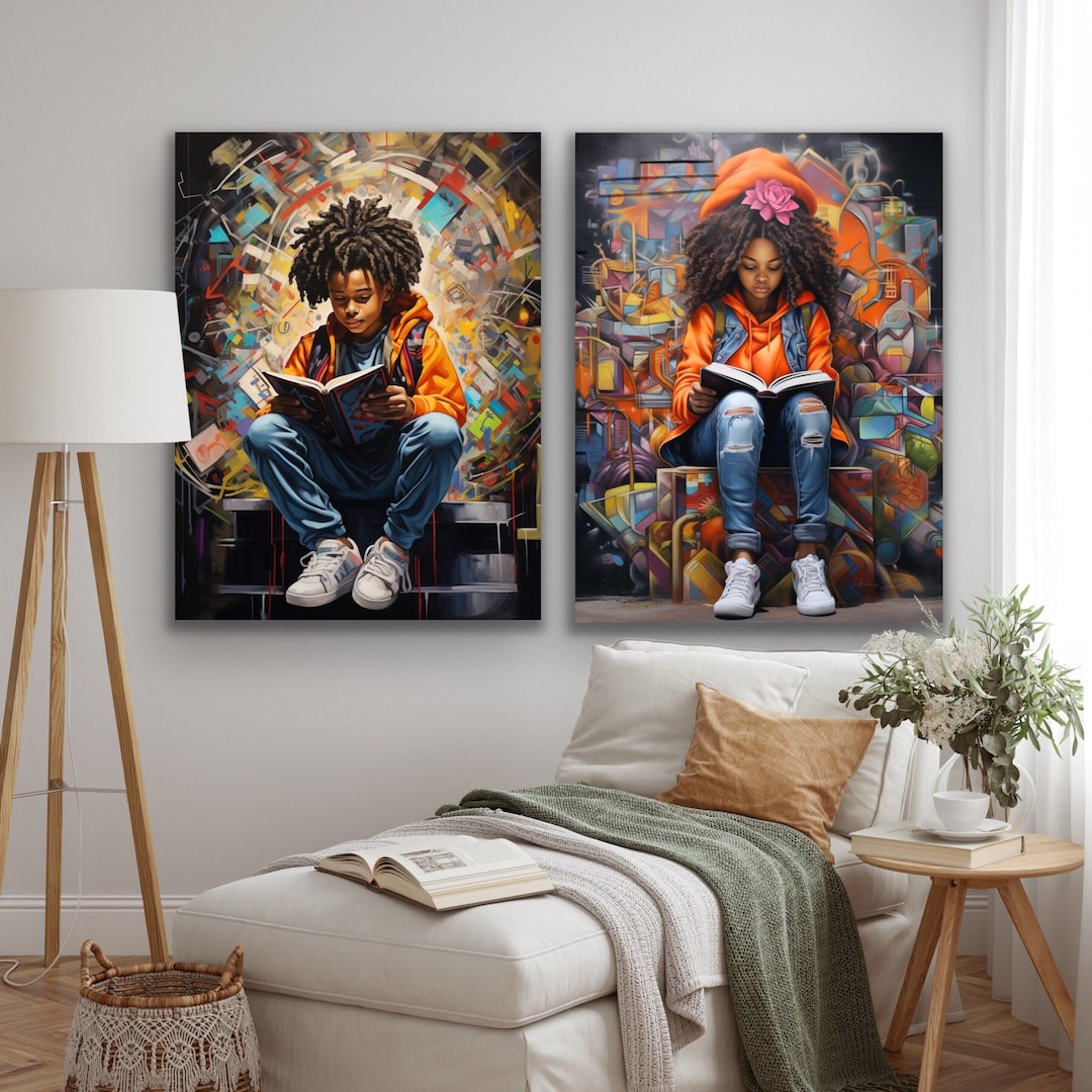 Black Art African American Art Black Boy Joy and Black Girl Magic Collection Book Themed Reading