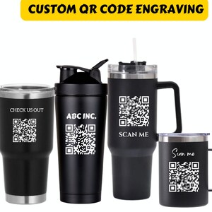 Gravação de código QR personalizado | Garrafa de coqueteleira de proteína Tumbler personalizada com código QR personalizado para profissionais de negócios de promoções de marketing