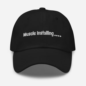 Muscle Installing Custom Hat Gym Gifts for Men Women BFF Gym Bros, Bodybuilder Workout Embroidered Baseball Hat, Novelty Sports Cap Gym Gear
