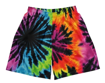 Rainbow Blend Unisex Mesh Shorts| Bold and Bright Tie Dye Shorts for Men and Women | Custom Shorts | Workout shorts | All over print shorts