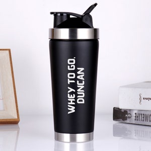 Protein Shaker Bottle Custom Name, Gifts Gym Lover, Stainless Steel Protein shaker cup, Workout Gift for Him Her, Whey Protein Shaker Bottle