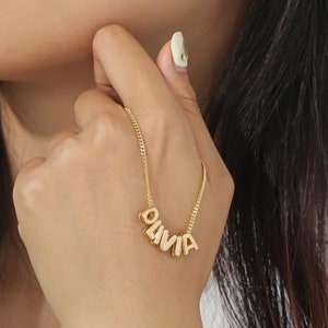 Collar 3D para ella, collar con nombre personalizado 3D, chapado en oro rosa y plata de 18 quilates, collar con letras personalizadas, regalo de cumpleaños, regalo para mamá