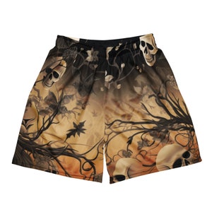 Halloween Skulls All Over Print Unisex Mesh Shorts | Skull vintage gift | Halloween 2023 Gift | Scary Gifts for Men & Women | Skull Prints