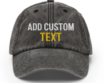 Custom Hats for Men, Embroidered Custom Name Hat for Her 90s Vintage Customise Hat, Custom Hat Text, Initial dad cap, Personalized Ball cap