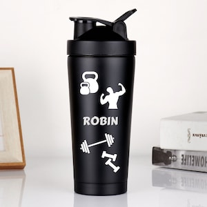 Protein Shaker Bottle, Protein Blender Bottle, Gifts for Protein Lovers, Protein Snack Mixer Steel Protein shaker cup with Metal Shaker Ball