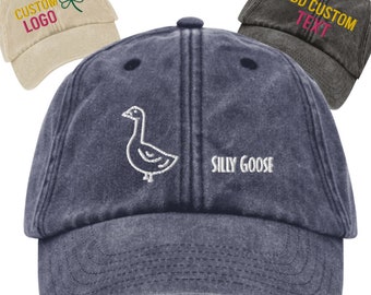 Silly Goose Funny Hat, Custom Hat For Animals, Custom Hats for Men, Funny Goose Hats, Embroidered Logo Hat Personalized Name Hat Vintage Hat