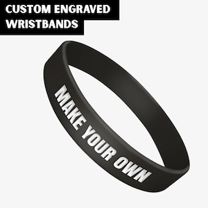 Custom Wristband Engraved Logo Bracelet WristbandSilicone ID Band, Personalized Message Monogram Color Wristband Men, Custom Name Wristband