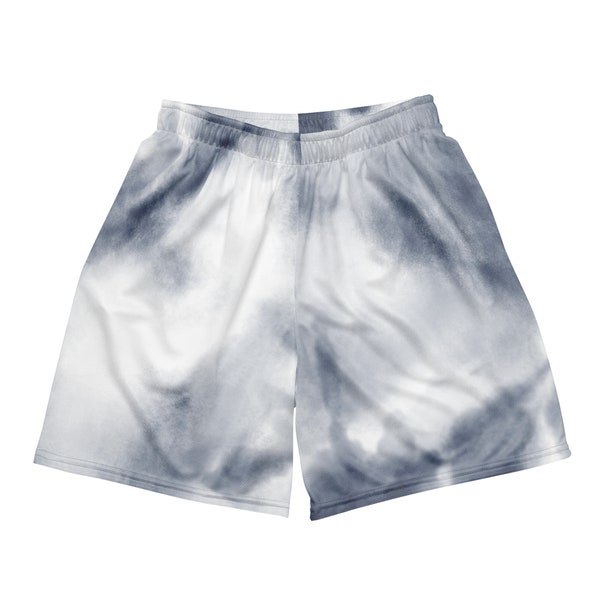 Tie Dye Pattern Mesh Shorts | White Black Shorts Gym Workout Shorts shark Running Men Gym Custom Pattern Shorts Ink Washed Printed Shorts