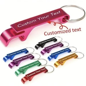 Custom Name Keychain Bottle Opener | Custom Logo Bottle Openers | Personalized Engraving Bottle Opener Keyring Gift Idea, Bulk Keychains
