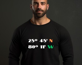 Location Sweatshirt, Custom Coordinates Gift Him, GPS Coordinates Numbers | Personalized Location Birthday Gifts | Custom Travel Lovers Gift