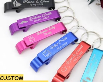 Custom Bottle Opener Keychain | Custom Name Bottle Openers | Business Promotional Keychain Bottle Openers with Logo, Bulk Laser Engraved