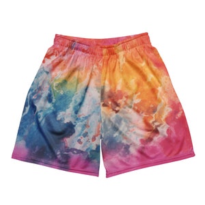 Pastel Dreams Unisex Mesh Shorts | Soft and Dreamy Tie-dye