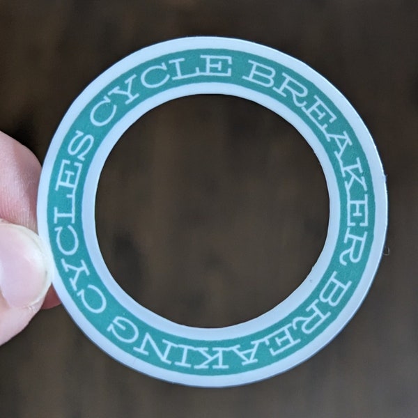 Cycle Breaker Breaking Cycles, Green Circle Ring Sticker