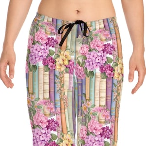Dreamy Book Lover PJ's: Magical Pastels, Flower Power, Comfy Lounge Pants, Sizes XS-2XL - Weekend Bliss