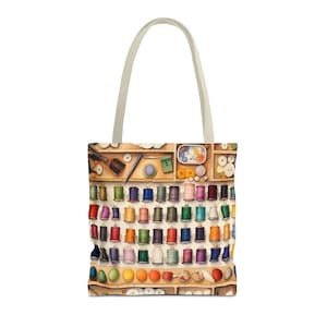 Bolsa de costura, ideal para linhas coloridas, botões e acessórios. Perfeita para amantes de patchwork, projetos de costura e artesanato, disponível em 3 tamanhos. Também pode ser usada como bolsa para livros ou compras. Resistente e multiuso. imagem 8
