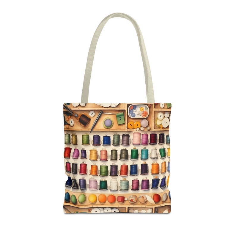Bolsa de costura, ideal para linhas coloridas, botões e acessórios. Perfeita para amantes de patchwork, projetos de costura e artesanato, disponível em 3 tamanhos. Também pode ser usada como bolsa para livros ou compras. Resistente e multiuso. imagem 8
