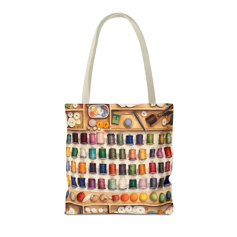 Bolsa de costura, ideal para linhas coloridas, botões e acessórios. Perfeita para amantes de patchwork, projetos de costura e artesanato, disponível em 3 tamanhos. Também pode ser usada como bolsa para livros ou compras. Resistente e multiuso. imagem 9