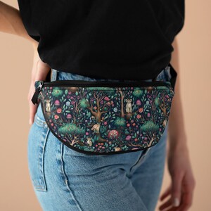 Cottagecore Fanny Pack, Mushrooms, Dark Forest Fantasy, Mythical Animals, Hands Free, Cross Body Waist Bag, Cute Gift, Functional Purse
