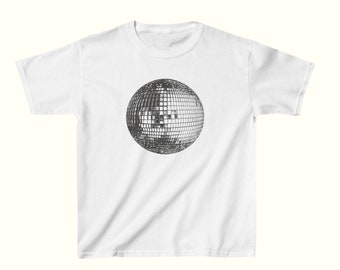 Disco Ball Baby Tee, Disco T-shirt, Disco Graphic T-shirt, Y2K Disco Top, 2000s Aesthetic