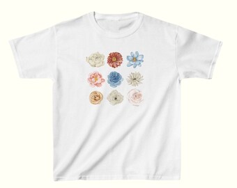 Bloemen Baby Tee, cadeau voor haar, schattig T-shirt, kust Tee, zomer Tee, Baby Tee