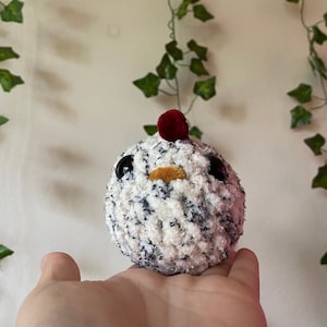 Crocheted chicken plushie