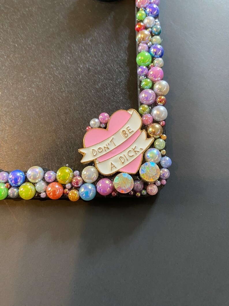 Pink Punk Rock Pearlized Motorcycle License Frame, Moto Pink Charms ...