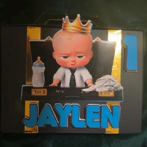 Boîte à gâteries inspirée de la valise pour bébé boss, boîte à gâteries pour bébé boss, boîte à gâteries personnalisée, boîte à gâteries sur le thème de bébé, jefe en pañales