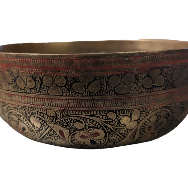 Antique Etched Singing Bowl - Made in India