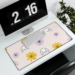 Cute Bunny Desk Mat | Bunny School Supplies | Rabbit Office Supplies | Bunny Mousepad | Bunny Mom Gift | Bunny Back to School