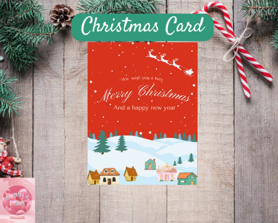 Christmas Card Editable Template Digital Christmas Card Etsy Christmas Card Editable Template Digital Christmas Card Etsy