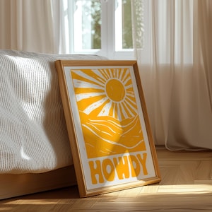 HOWDY Print Typography Art Print Western Decor Wall Art Howdy Sign Southwestern Wall Art Aesthetic Trendy Printable Wall Art Howdy Poster