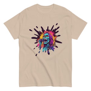 Zombie Rock Tee Halloween Spooky Zombie T shirt Retro Zombie Rockabilly Men&#39;s classic tee
