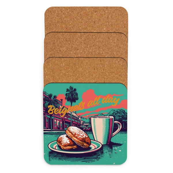 Beignet New Orleans Coaster Christmas Gift Cork-back coaster