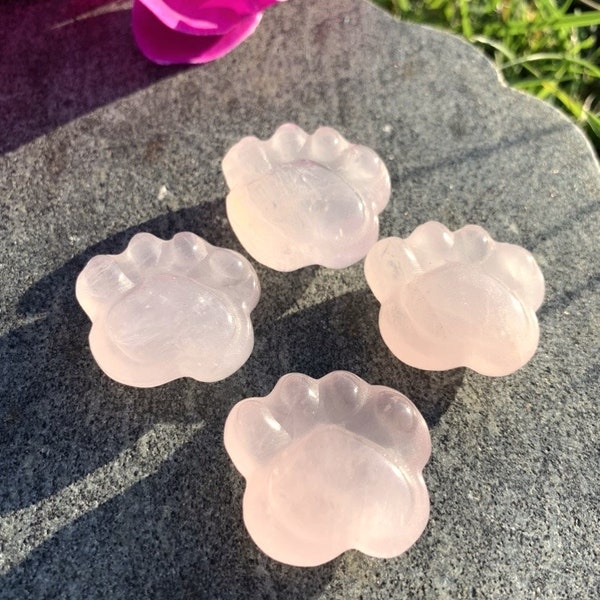 Rose Quartz Crystal Pet Paws - Healing Crystals for Pets - Crystal Energy Healing - Promotes Harmony, Peace, & Love