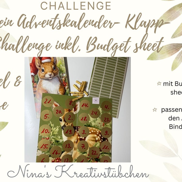 Mein Adventskalender I Klappkarte I Sparchallenge I Budgeting | A6 I Umschlagmethode I Rubbelchallenge I Klappchallenge I Sparspiel