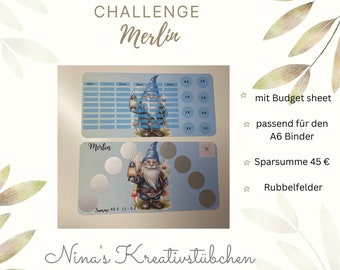 Merlin I Sparchallenge I Budgeting | A6 I Umschlagmethode I Sparspiel I Rubbelchallenge