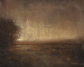 Sunset Pastel Painting: Original Landscape Art (8x10 inch)