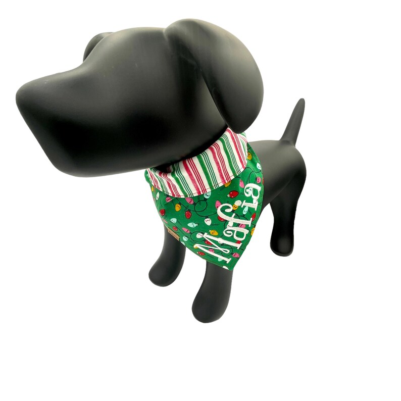 Christmas Dog Bandana Reversible Personalized Embroidered Pet Name Red