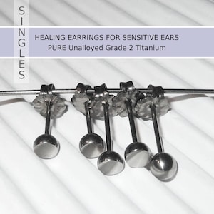 SINGLE 4MM Pure Titanium Disc Studs/Posts -Healing Earrings - Mirror or Satin Finish