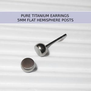 5MM DISC Studs PURE Grade 2 Titanium- SATIN  or Mirror Finish ~ listing is for one pair