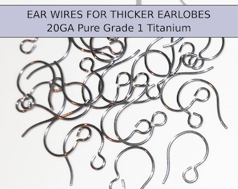 Grade 1 Titanium Ear Wires: 6 pairs of 20GA French Hooks for Sensitive Ears