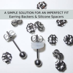 Extra Titanium Post Backs & 1MM Silicone Spacers...PURE Grade 1 Titanium ~ earrings not included