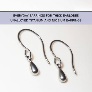 Minimalist Dangles available for Thicker Earlobes ~ PURE Titanium Dainty Drop Earrings