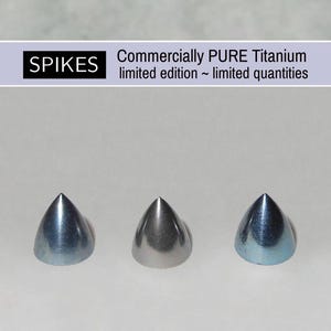 SPIKE Conical Studs PURE Titanium 11MM Posts in 20GA ***Limited quantity*** listing is for one pair