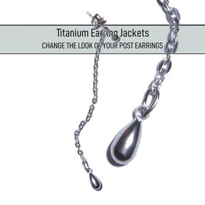 Titanium Chain Threader Ear Jackets: Dangle Earrings for Multiple Piercings
