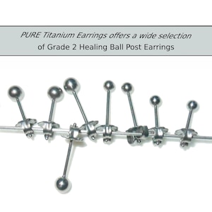 Titanium Grade 2 Healing Ball Post/Stud Earrings ~ long posts available - listing is for 1 pair