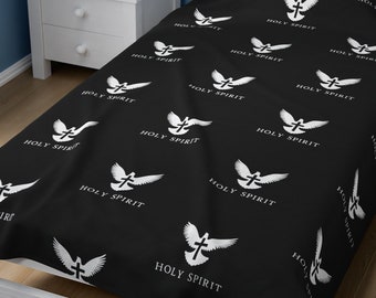 Holy spirit Velveteen Plush Blanket, Christian blanket, Faith blanket, Jesus blanket, religious blanket, Cross blanket, Catholic blanket