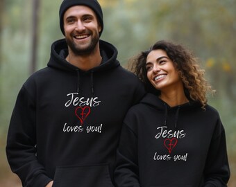 Jesus Loves You Hoodie, Unisex-hoodie,  bible verse hoodie, Christian clothes, Christian merch, Jesus clothes, worship hoodie, Jesus hoodie
